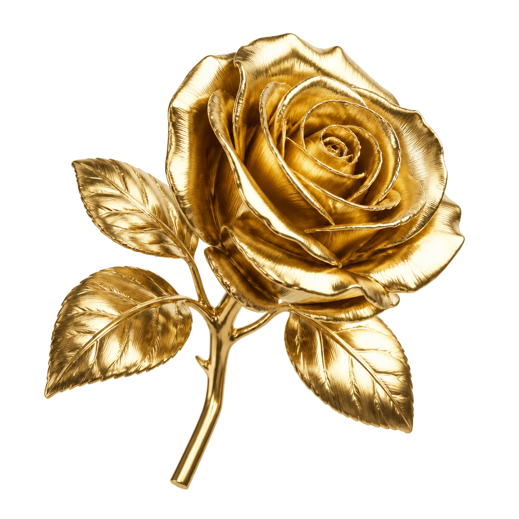 Sculpted Gold Rose