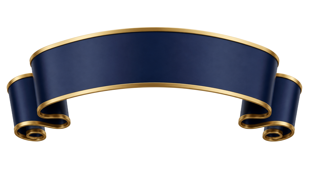 Navy Scroll Banner