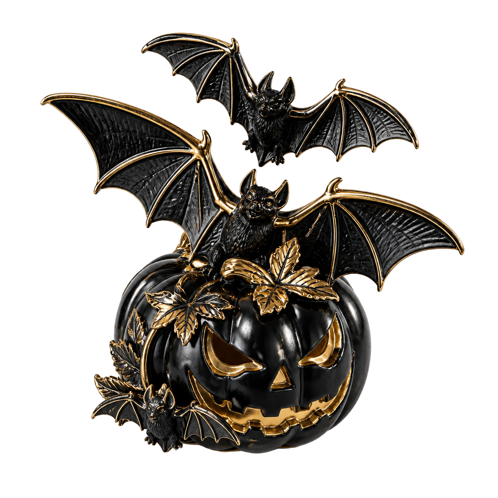 Gothic Bats & Pumpkin